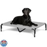 PVY Elevated Dog Bed for Outdoor, XXL Raised Dog Cot Indestructible with Washable Mesh, Cooling Summer Pet Cot Chew Proof for Outside Camping Travel, 51 inch Grey