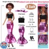 dollbie 6 Pack African American Fashion Dolls Set with Mix and Match Outfits – 11.5