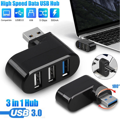 High Speed 3 Port USB 3.0 Multi HUB Splitter Expansion Desktop PC Laptop Adapter