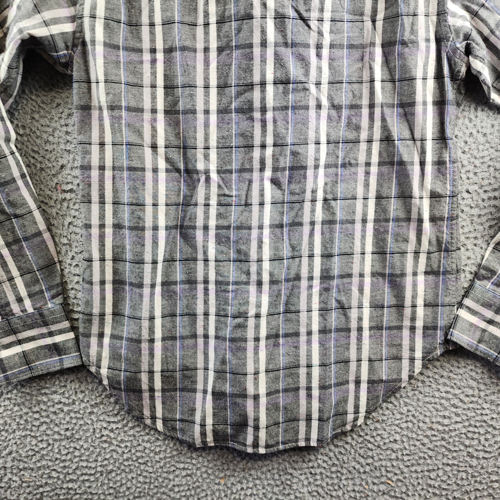 rag & bone Fit 2 Engineered Donegal Relaxed Fit Button Up Men's XS Gray Plaid - Picture 13 of 14