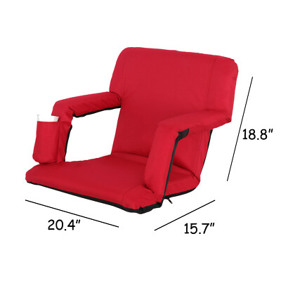 5 Reclining Positions Red Stadium Seats Chairs for Bleachers or Benches Bleacher