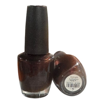OPI Nail Lacquer, Midnight in Moscow, Dark Red Nail Polish, 0.5 fl oz