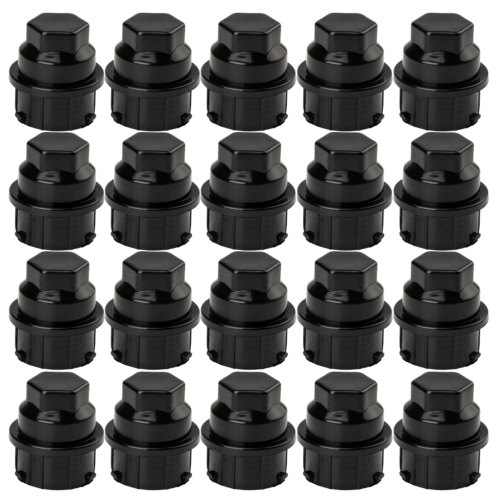 20 PCS Black Plastic Wheel Lug Nut Caps For GM Vehicles - Replace OEM 9593028 & 9593228