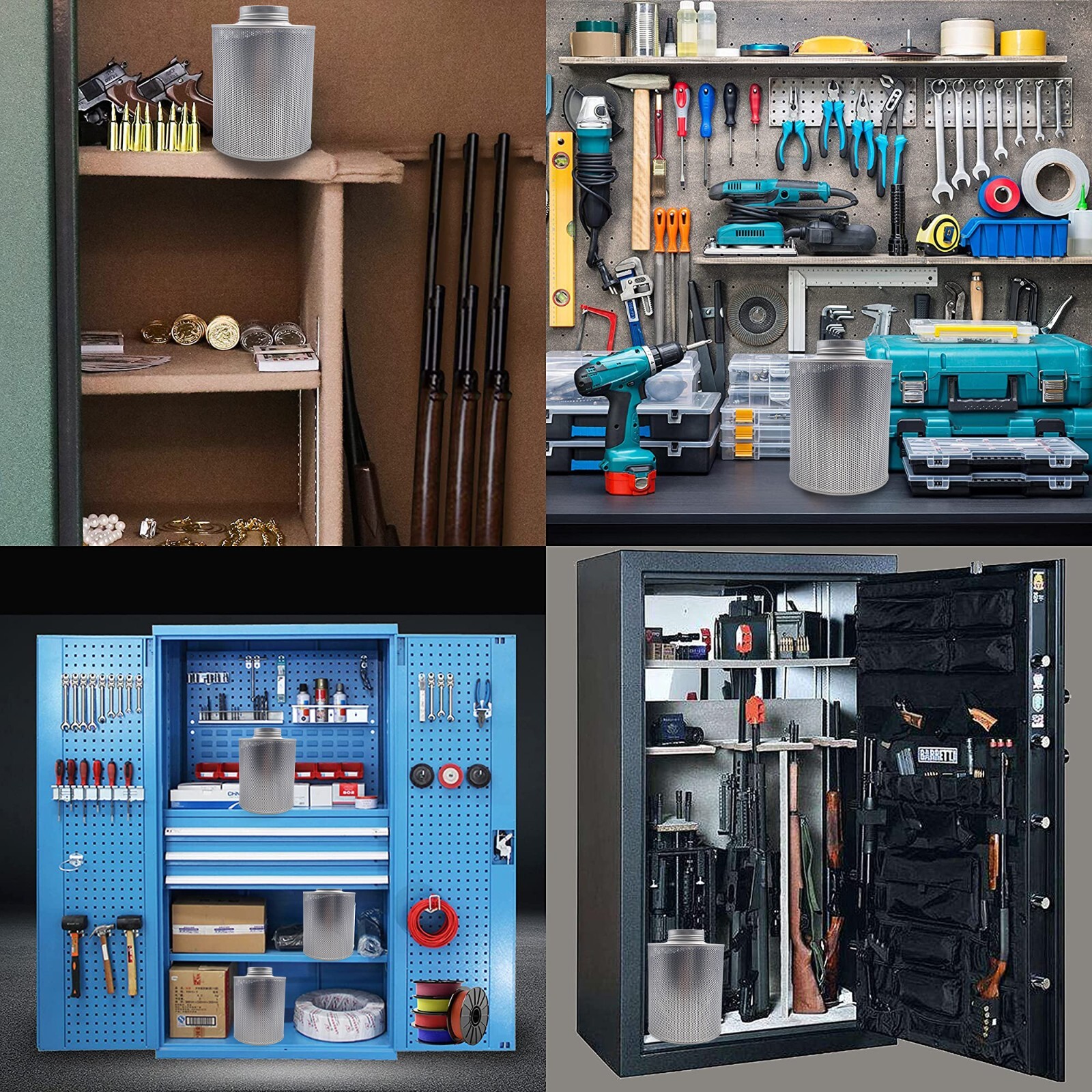 800 Grams Silica Gel Reusable Canister Desiccant, 3 Pack Gun Safe Dehumidifier