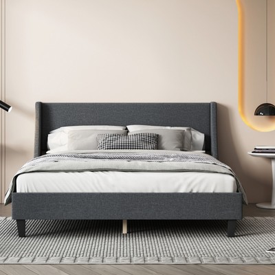 With Adjustable Linen Headboard