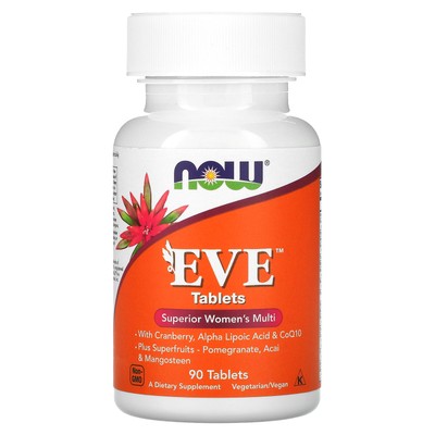 Now Foods Eve Superior Women s Multi 90 таблеток с гарантией качества GMP, веганский,