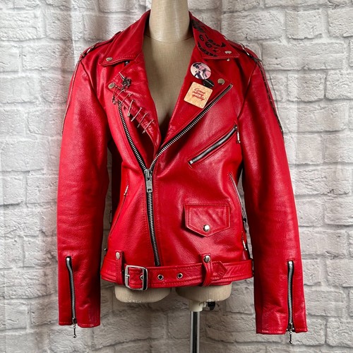 ジャケット・アウター unknown London lether jacket red VINTAGE RED LEATHER JACKET – Unknown London