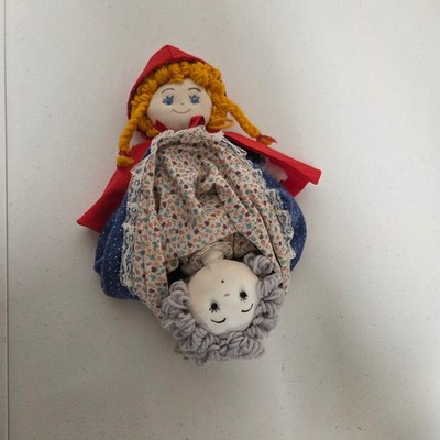 Vintage Little Red Riding Hood Topsy Turvy Flip Doll Grandma Wolf 3-in-1 Toy