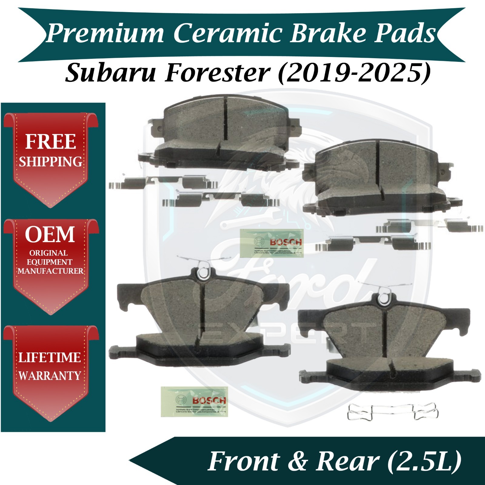 Bosch OEM Front & Rear Ceramic Brake Pads Kit For 2019-2025 Subaru Forester