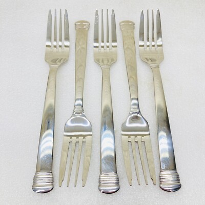 Lot of 5  St. James Capitol Dome 18/10 Stainless Place Dinner Fork   VGUC 