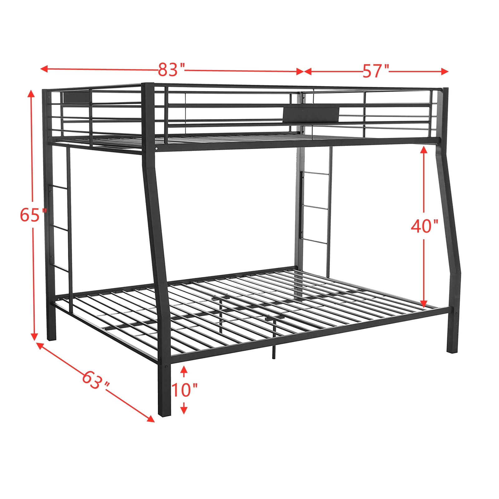 Furniture Limbra Full XL/Queen Bunk Bed for Bedroom Dormitory Bed Frame