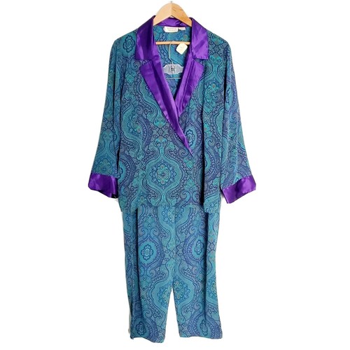 Victoria's Secret Vintage Teal Blue Pajama Set Size M | eBay