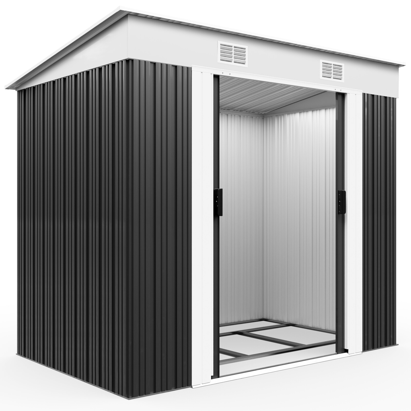 Gerätehaus L Geräteschuppen 2m² Metall Gartenhaus Schiebetür 3,4m³ Gardebruk