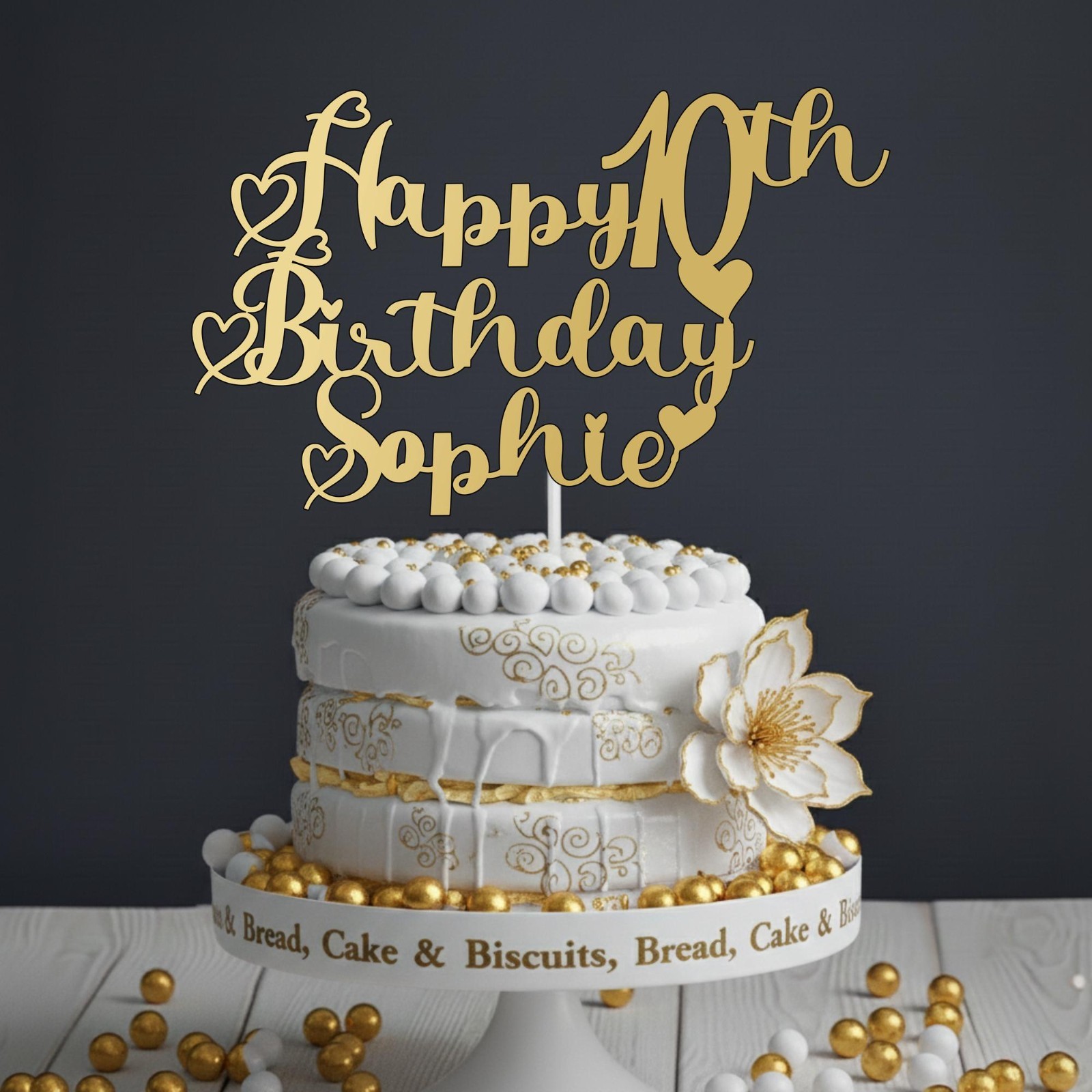 Personalised Happy Birthday Acrylic Cake Topper Any Age and Name 15th 18th 21st