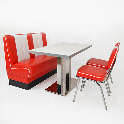 American Dinerbank Viber Set rot-weiß, Fifties-Sixties Retro