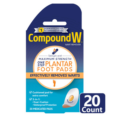 Compound W Maximum Strength One Step Plantar Wart Remover Foot Pads - 20 ct 7/25