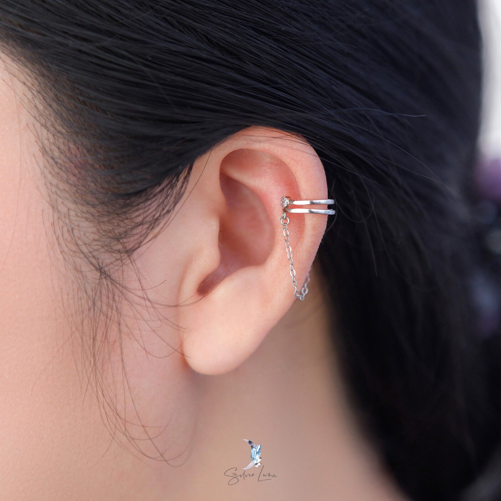 イヤリング TATIANA Silver 925 dot pearl ear cuff EC1693 Pearl & Silver Ear Cuff – TIMAGINARIUM