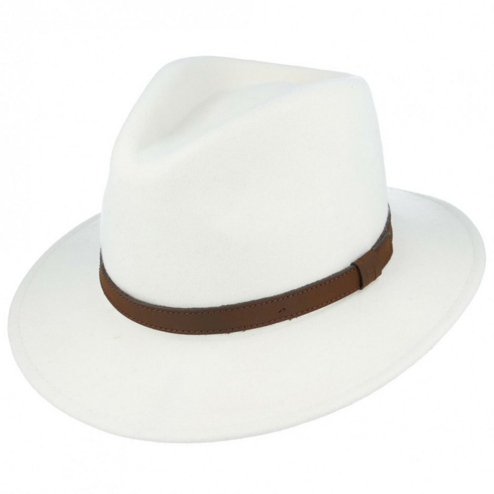 white wool fedora hat