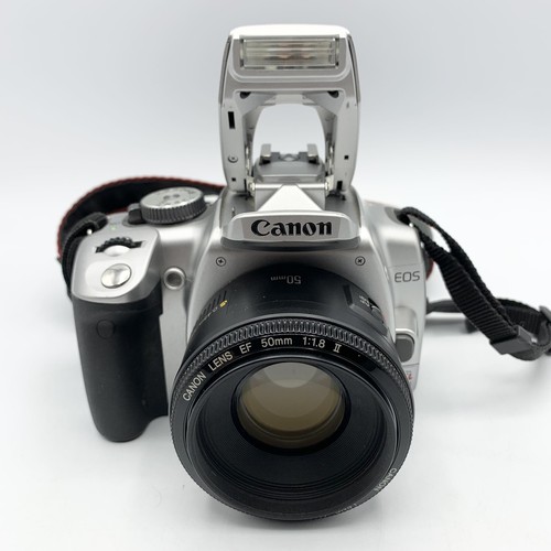 Canon EOS Rebel XTI 10.1MP DSLR Camera EF 50mm Lens Battery CF Card