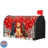 Evlaschin Christmas Dog Mailbox Cover with Magnetic 25.5x21 Inch Xmas Puppy Trees Winter Snowflakes Waterproof Mailbox Wrap Letter Post Cover Large Size for Garden Yard Outdoor New Year Decor