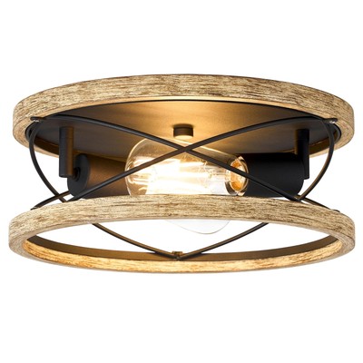 HANASS Flush Mount Light Fixture 12-inch Farmhouse Ceiling Light Fixture with...