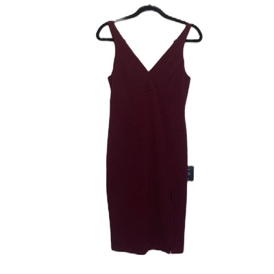 Lulu s Iconic Moment Plum Purple Bodycon Midi Dress Burgundy Size M