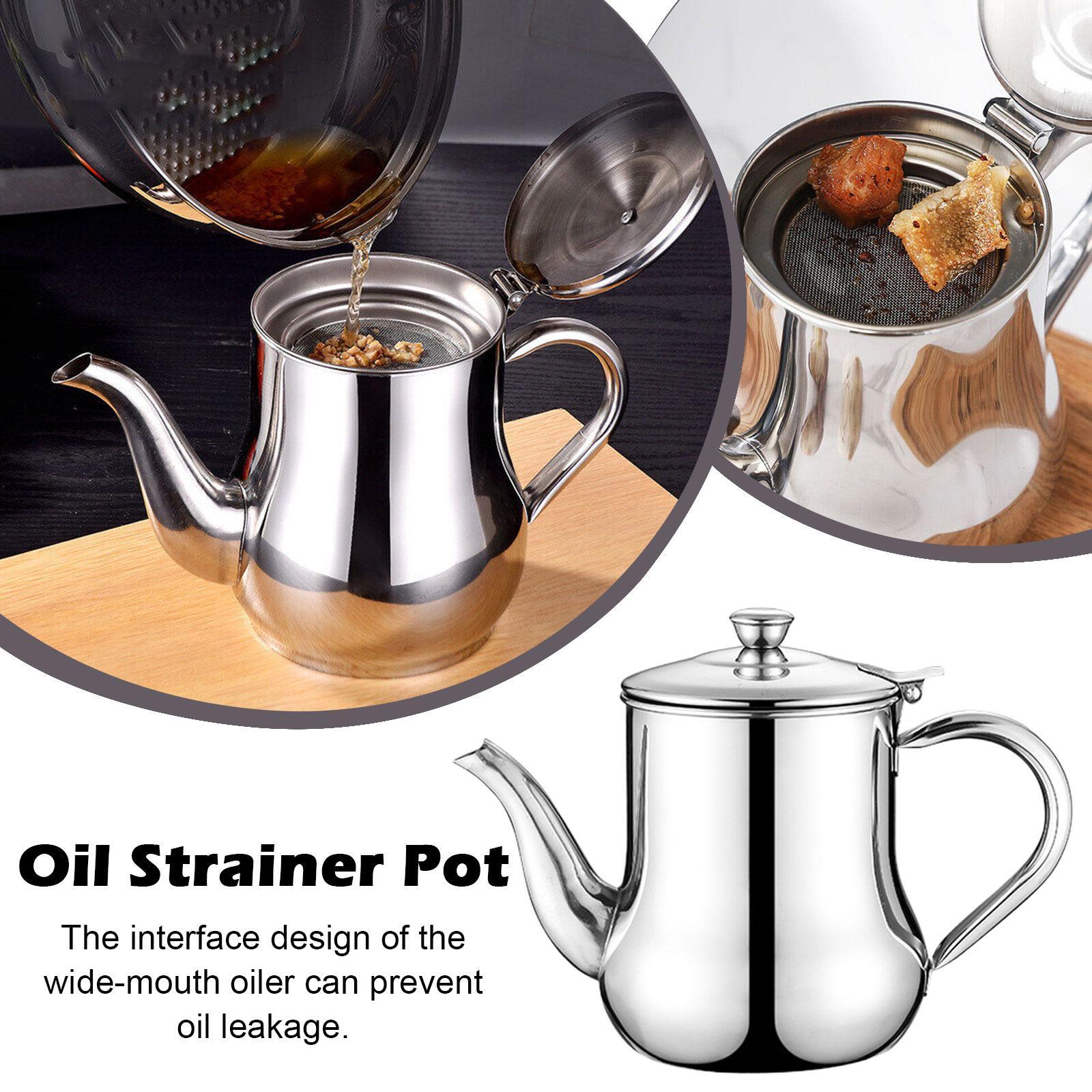 Filter Storage Can Grease Strainer Pot Container Kitchen Coo