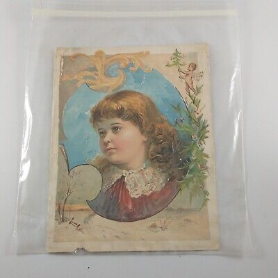 Vintage (c. 1890) Woolson Spice Co Lion Coffee Victorian Christma Trade Card
