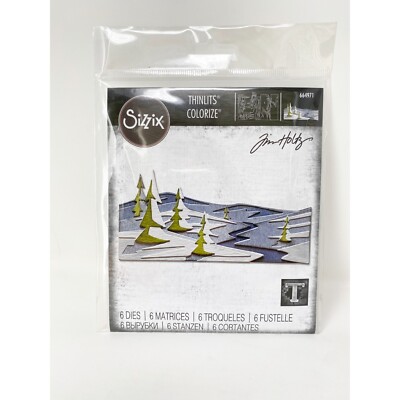 Sizzix Thinlits Tim Holtz Die Cuts Snowscape, Colorize Christmas Winter Crafts