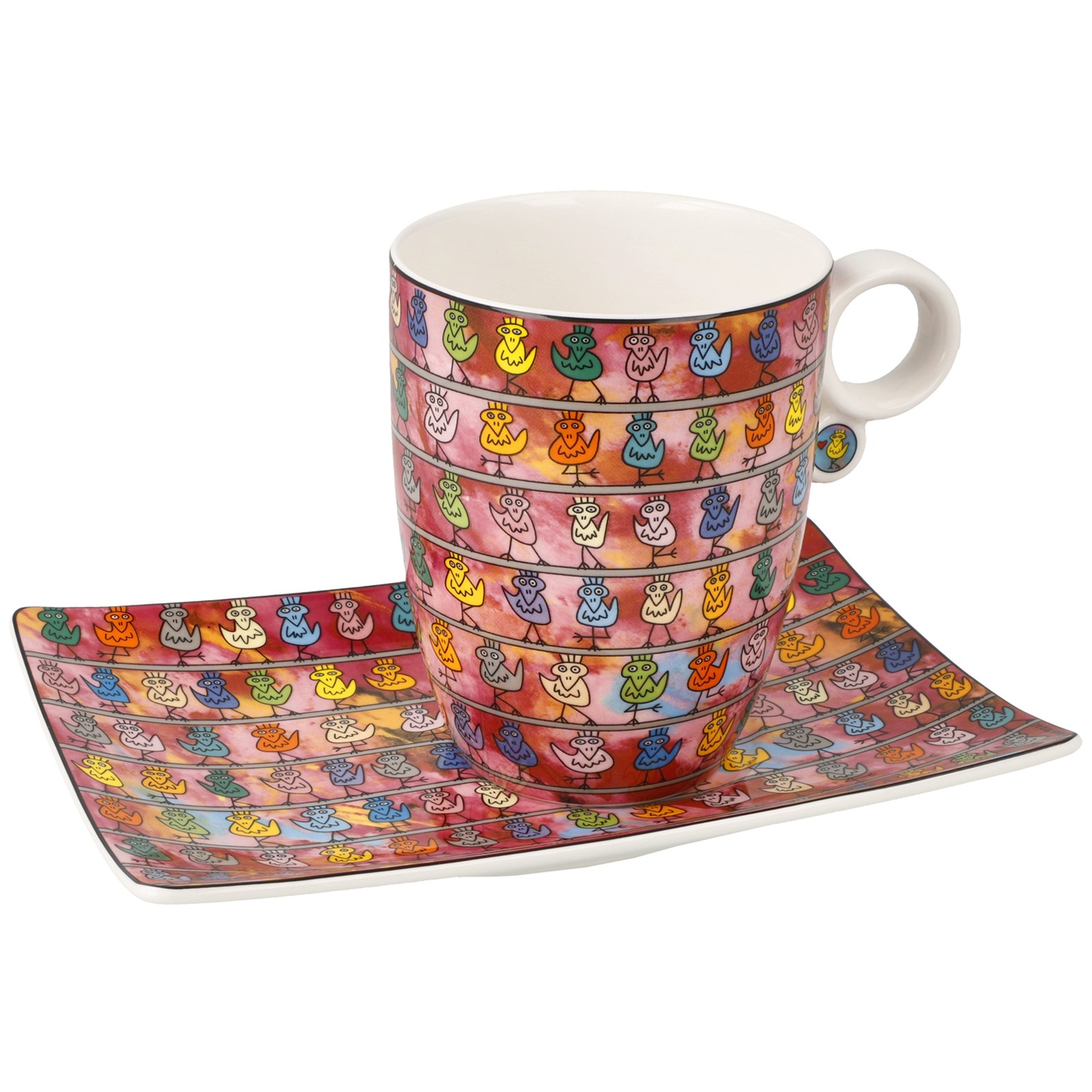 Goebel Künstlertasse mit Untertasse James Rizzi We are the Birds 26103671 Tasse