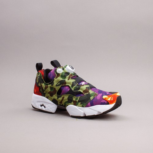 Pre-owned Reebok Classics X Bape Instapump Fury Og Multi Color Camo Men Rare Q47370 In Multicolor