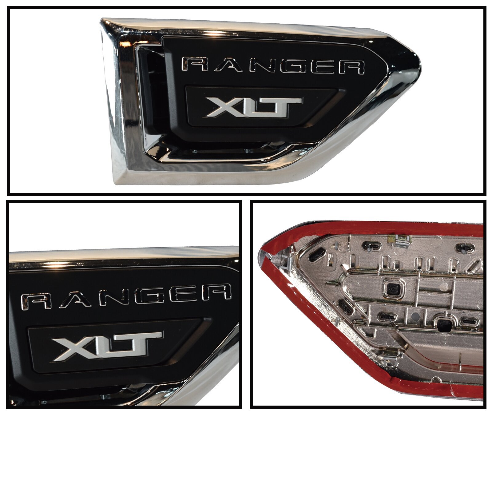 Fender Vent Emblem Chrome Left And Right Side For 2019-2023 Ford Ranger XLT 2Pcs