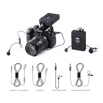 BOYA BY-WM24G Wireless Lavalier Microphone System Recording Real-time Monitor...