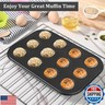 Audingull Mini Muffin Pan, Premium Small Cupcake Pans, Carbon Steel 12-Cup Muffin Tin, Versatile Non-Stick Bakeware