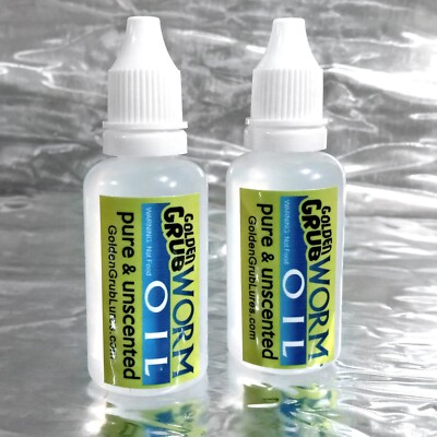 NEW Two Pack of WORM OIL - Fishing Soft Plastic Bait Lubricant/Preservative