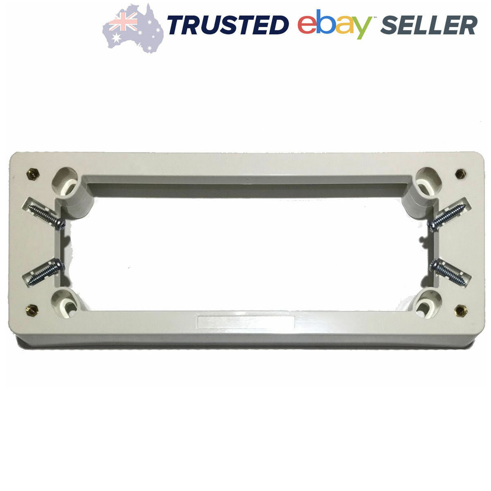 Black Quad Mounting Block 4 gang Base GPO power point 25mm Deep 4 Way