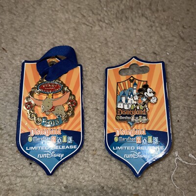Disney Dumbo Inaugural Double Dare Run Half Marathon 2013 2 Pin Lot