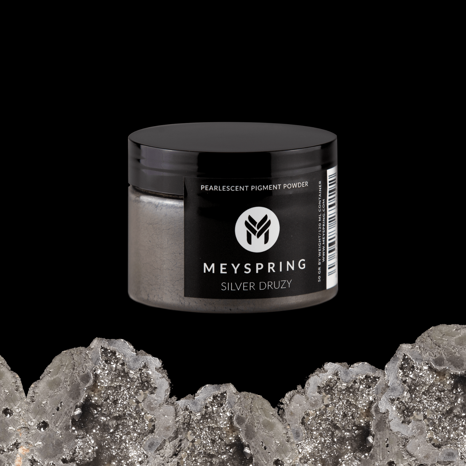 MEYSPRING Silver Druzy Mica Powder for Epoxy - Resin Color Pigment 