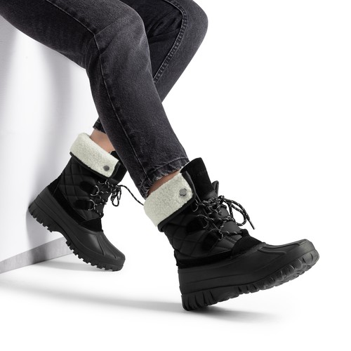 Women Lace Up Snow Duck Boots Waterproof Insulated Faux Fur Lined 6-11 US Size