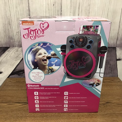 JoJo Siwa CDG Bluetooth Karaoke W/ Dual Microphones Party Lights Nickelodeon New