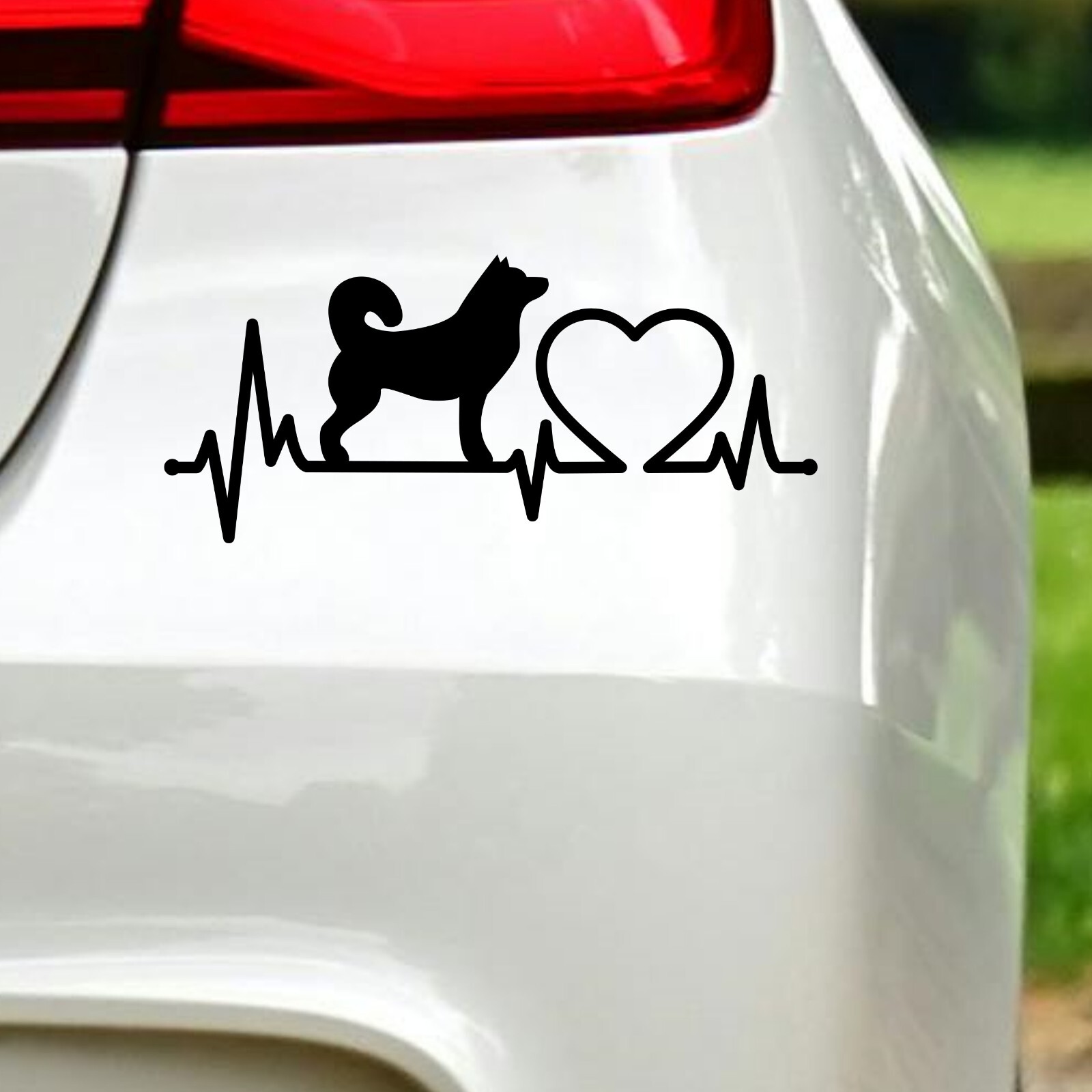 Siberian Husky Heartbeat Sticker Dog Owner Car Van Camper Bumper Decal
