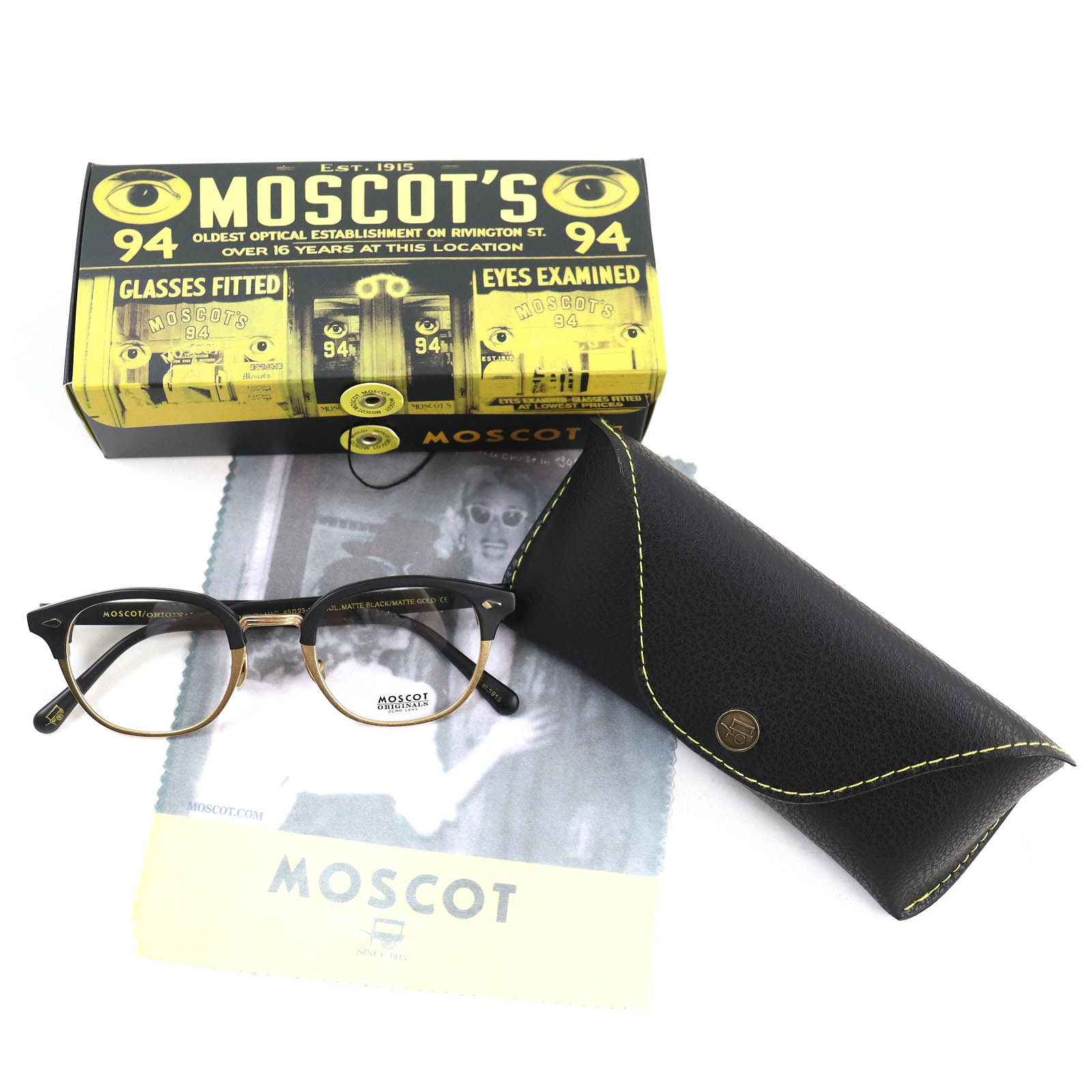 MOSCOT LEMTOSH MAC 49 23-148 SUNGLASSES MATTE BLACK GOLD