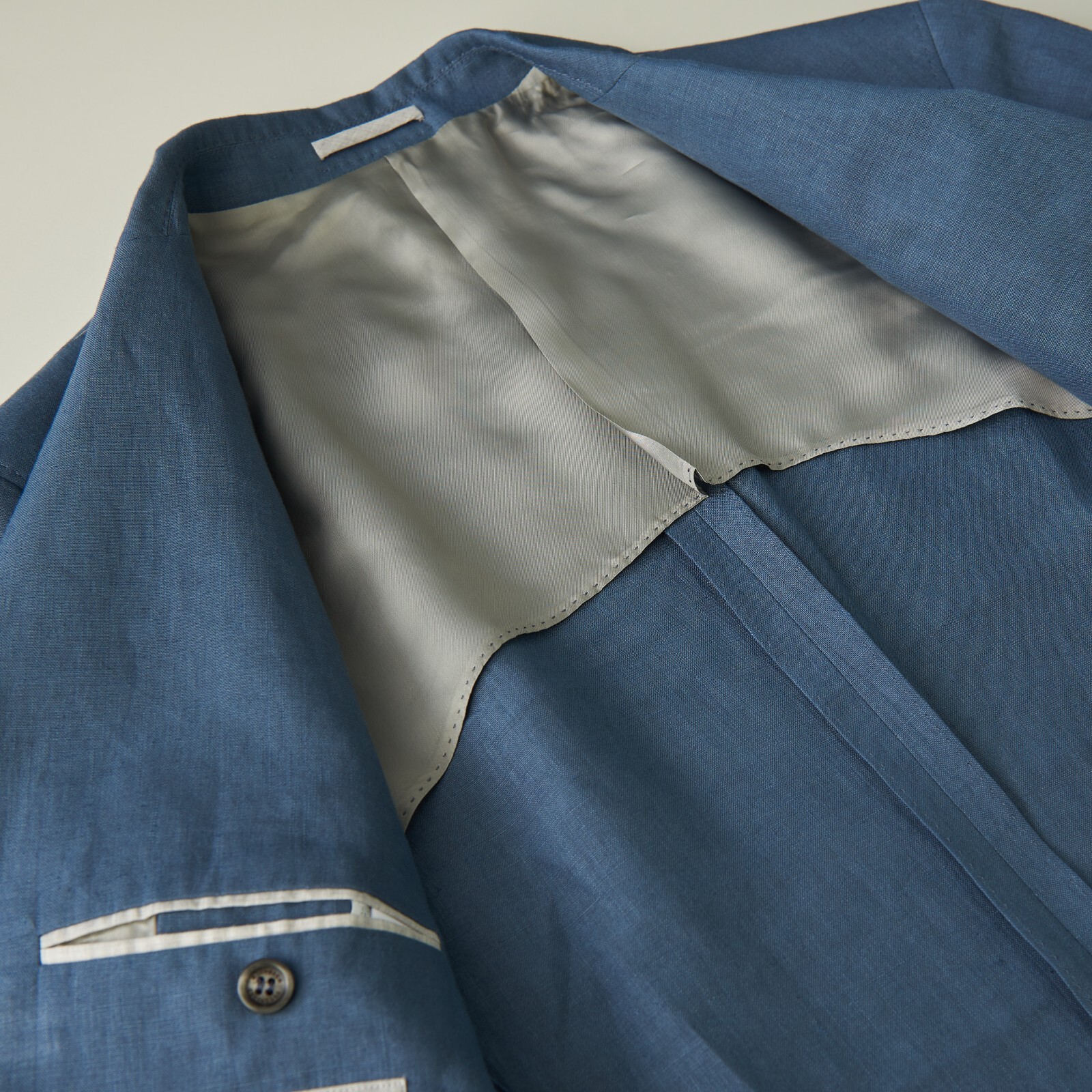 Pre-owned Brunello Cucinelli 3895$ Deconstructed Blazer Jacket Patch Pockets Indigo Linen In Blue