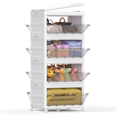 Large Storage Bins with Lids, 88Gal / 352QT Stackable Collapsi...