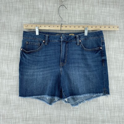 Seven 7 Weekend Jean Shorts Womens 14 Raw Hem  Blue 1347
