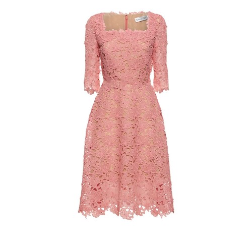 Oscar De La Renta Floral Guipure Lace Midi Dress size 6 | eBay