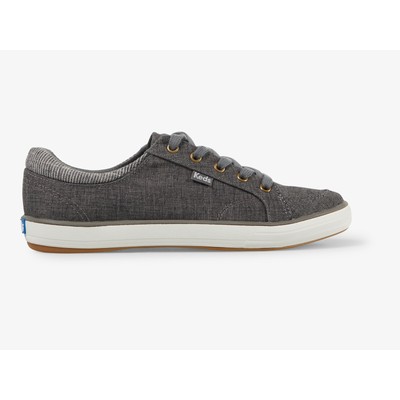 

Keds Women Center II Cotton Slub Sneaker Grey 5.5 M Fashion Sneakers Canvas