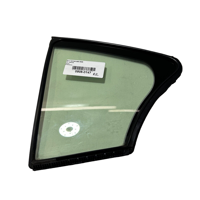 Used INFINITI Q50 2017-2020 REAR LEFT DRIVER SIDE QUARTER WINDOW GLASS & SEAL OEM