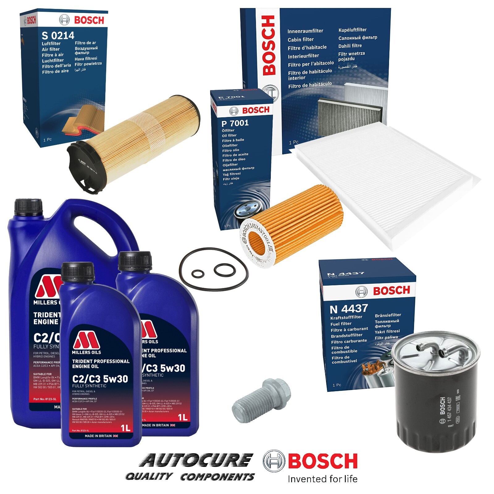FOR MERCEDES CLC-CLASS CLC220 CDI CL203 2008-2011 FULL BOSCH FILTER SERVICE KIT