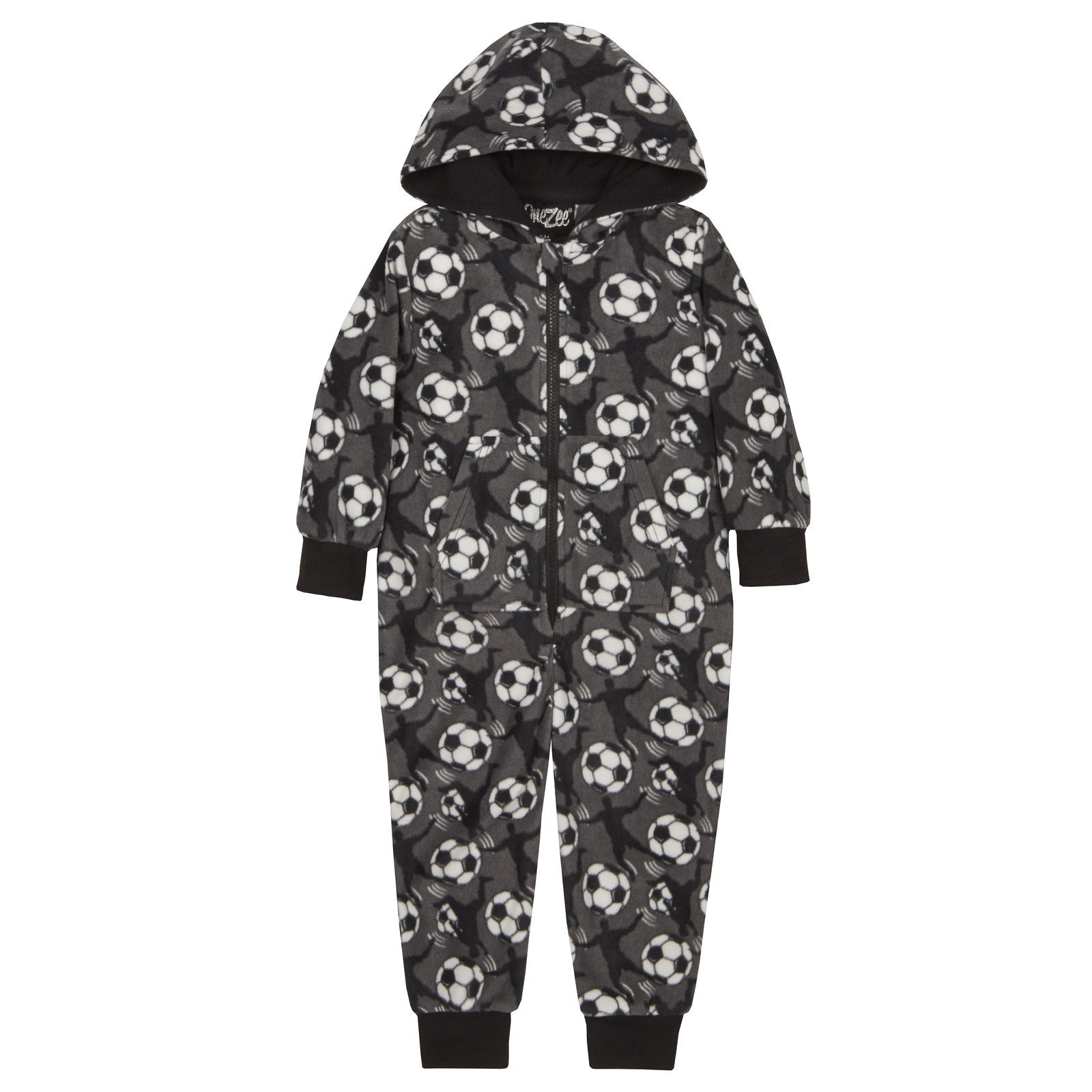 hooded fleece jumpsuit